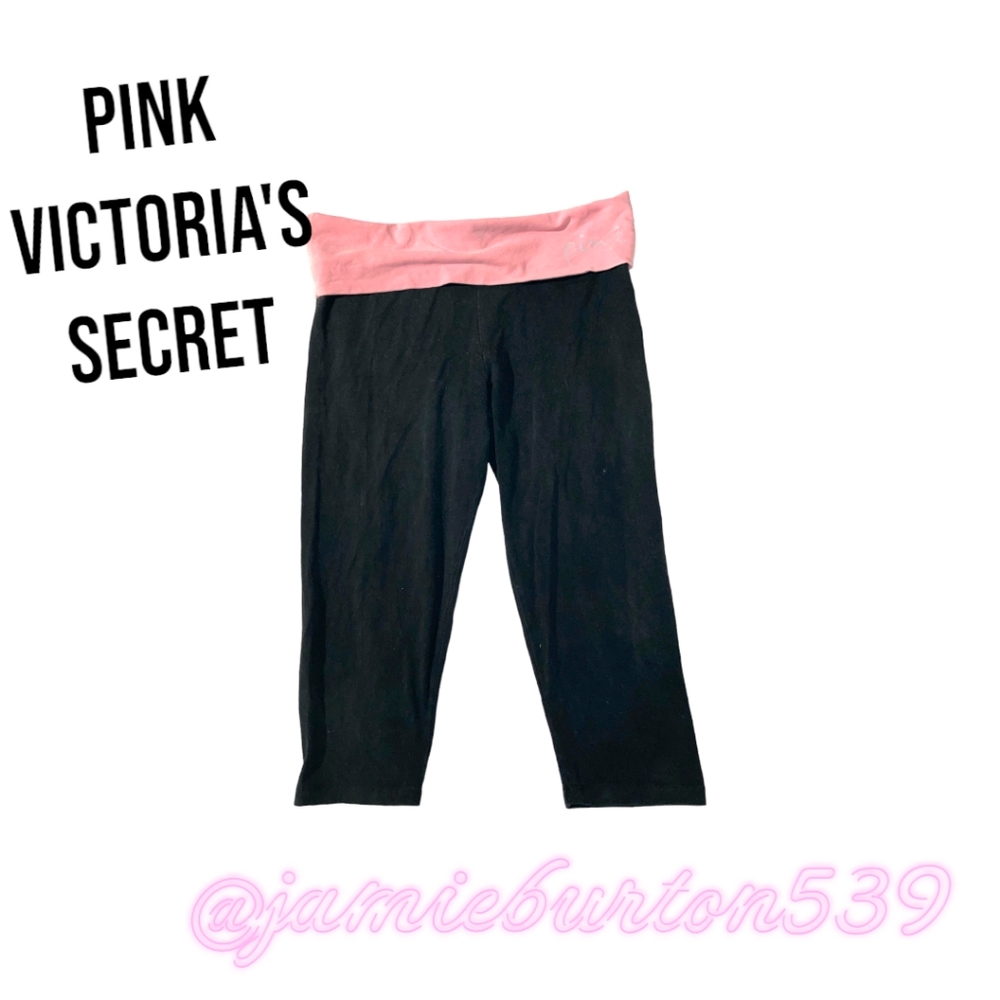 EUC Pink Victoria's Secret cropped leggings